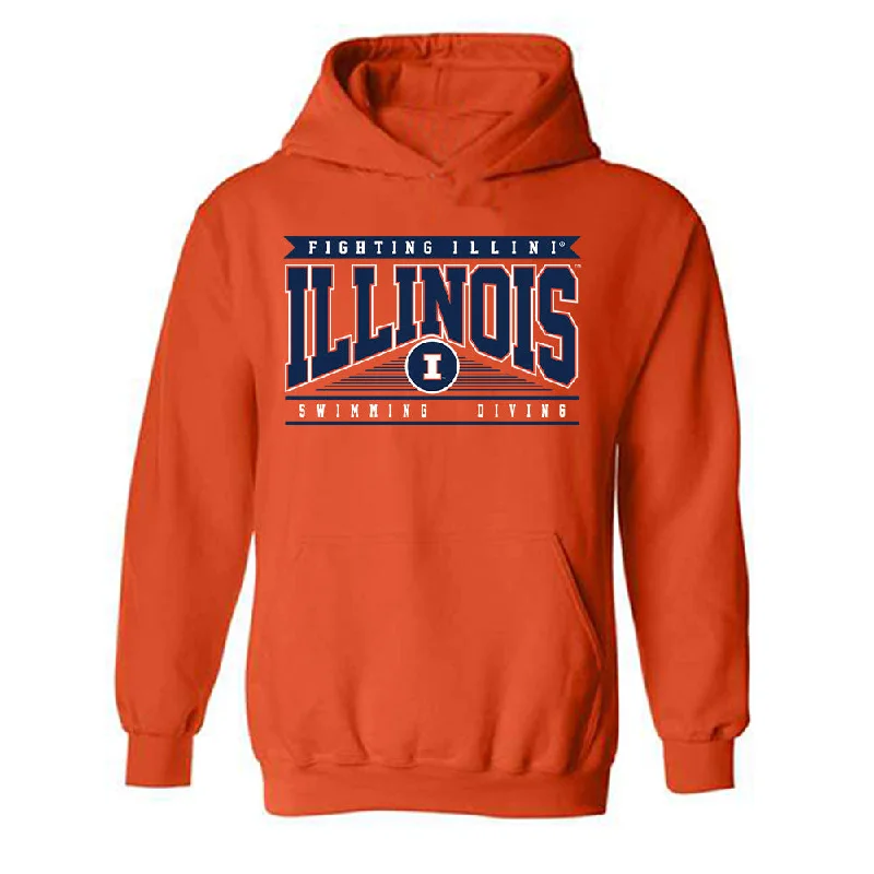Illinois - NCAA Women's Swimming & Diving : Alexis Wendel - Classic Shersey Hooded Sweatshirt Hoodie with Illustration Artistic Creative Illinois - NCAA Women's Swimming & Diving : Alexis Wendel - Classic Shersey Hooded Sweatshirt Hoodie with Illustration Artistic Creative