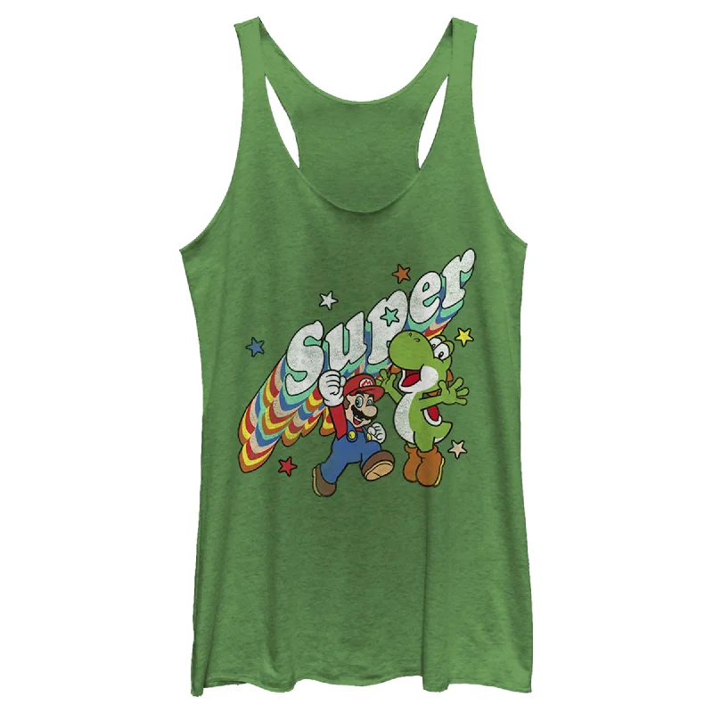Women's Nintendo Mario and Yoshi Retro Super Racerback Tank Top trendy tank top