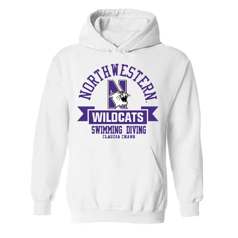 Northwestern - NCAA Women's Swimming & Diving : Claudia Chang - Classic Fashion Shersey Hooded Sweatshirt Hoodie with Strings Custom Fit Adjustable Northwestern - NCAA Women's Swimming & Diving : Claudia Chang - Classic Fashion Shersey Hooded Sweatshirt Hoodie with Strings Custom Fit Adjustable