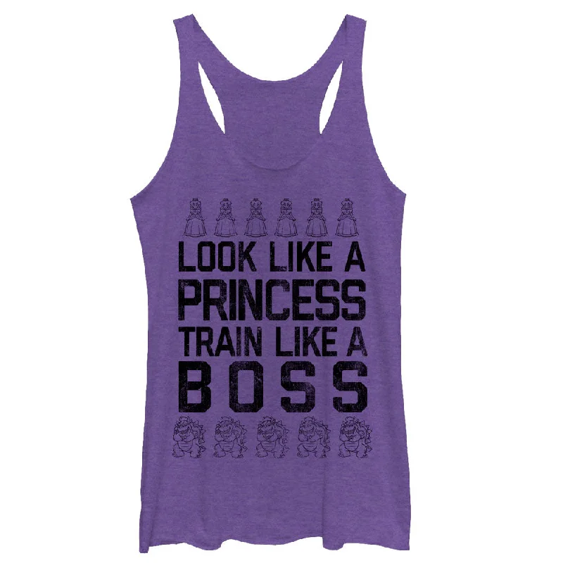 Women's Nintendo Princess Peach Train Like Boss Racerback Tank Top boho tank top