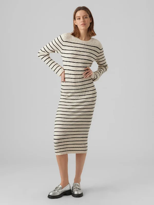 Γυναικείο φόρεμα πλεκτό VMGOLD RIB LONG LS O-NECK DRESS 10290663 | 10290663 Crew Neckline Sporty Γυναικείο φόρεμα πλεκτό VMGOLD RIB LONG LS O-NECK DRESS 10290663 | 10290663 Crew Neckline Sporty
