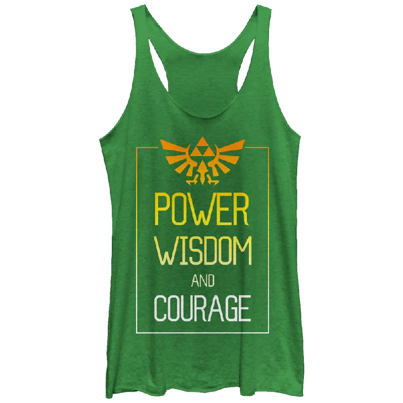 Women's Nintendo Legend of Zelda Power Wisdom Courage Racerback Tank Top lounge tank top Women's Nintendo Legend of Zelda Power Wisdom Courage Racerback Tank Top lounge tank top