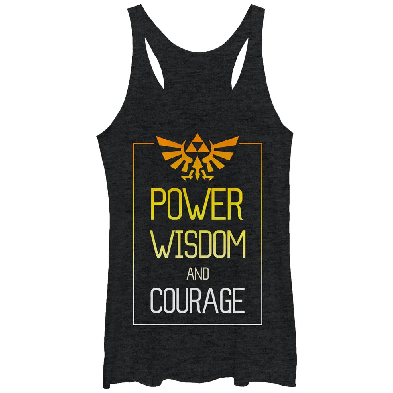 Women's Nintendo Legend of Zelda Power Wisdom Courage Racerback Tank Top stretchy tank top Women's Nintendo Legend of Zelda Power Wisdom Courage Racerback Tank Top stretchy tank top