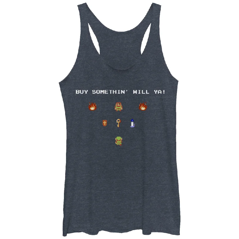 Women's Nintendo Legend of Zelda Merchant Buy Something Racerback Tank Top strappy tank top Women's Nintendo Legend of Zelda Merchant Buy Something Racerback Tank Top strappy tank top