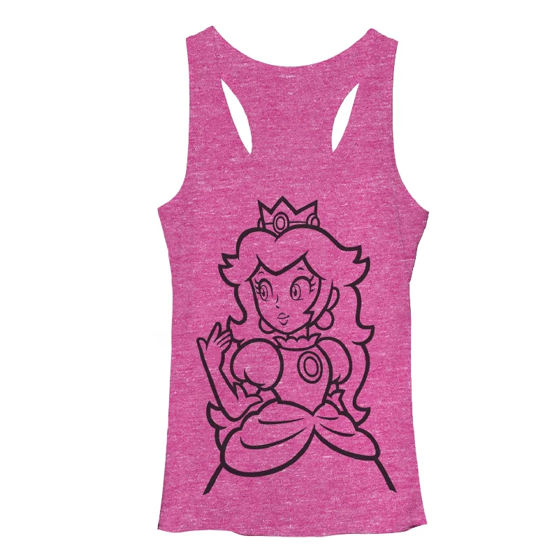 Women's Nintendo Mario Princess Peach Racerback Tank Top sage tank top