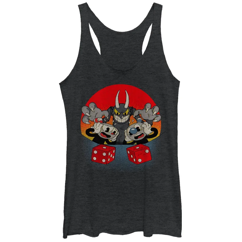 Women's Cuphead Snake Eyes Racerback Tank Top print tank top