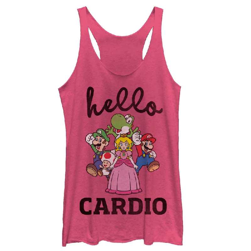 Women's Nintendo Mario Hello Cardio Racerback Tank Top sequin tank top