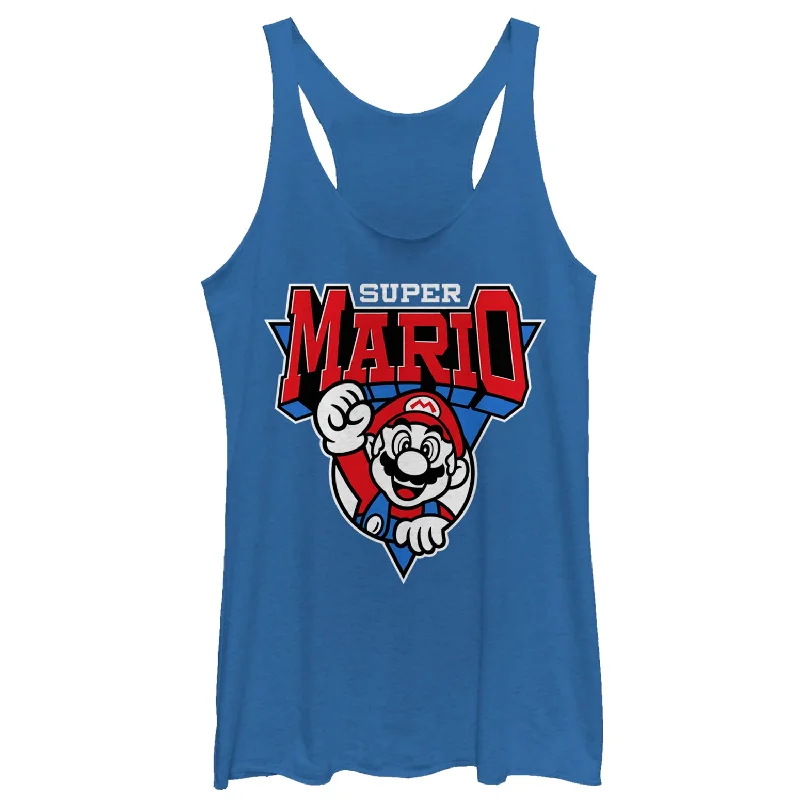 Women's Nintendo Team Super Mario Emblem Racerback Tank Top lightweight tank top