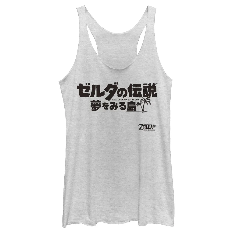 Women's Nintendo Legend of Zelda Link's Awakening Japanese Character Logo Racerback Tank Top summer tank top Women's Nintendo Legend of Zelda Link's Awakening Japanese Character Logo Racerback Tank Top summer tank top