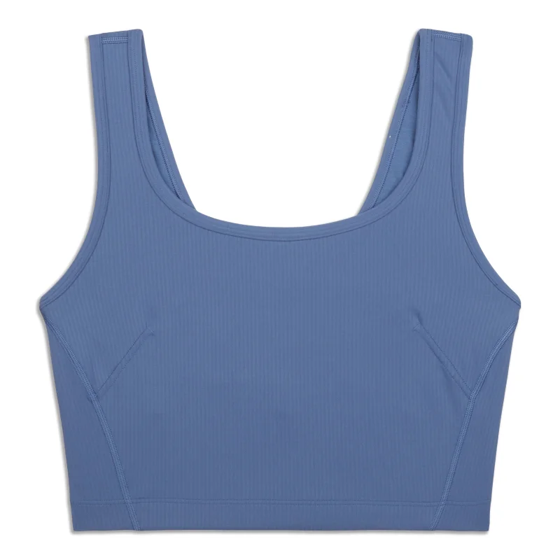 Wunder Train Scoop-Neck Ribbed Tank Top - Resale grey tank top