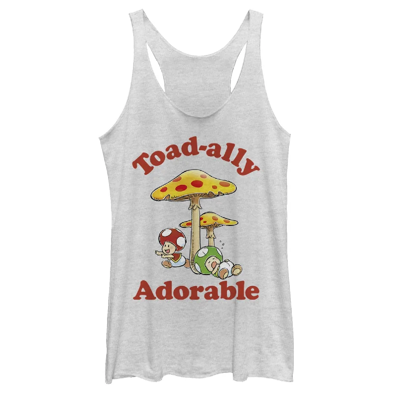 Women's Nintendo Toadally Adorable Racerback Tank Top athletic tank top