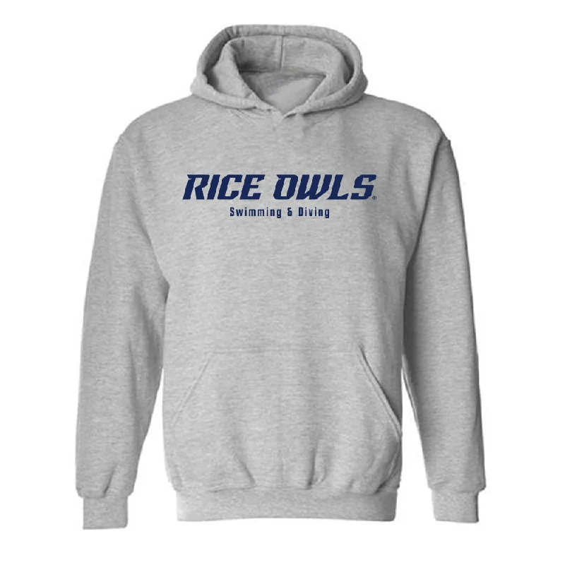 Rice - NCAA Women's Swimming & Diving : Lauren Hurt - Hooded Sweatshirt Hoodie with Half-Zip Sporty Casual Rice - NCAA Women's Swimming & Diving : Lauren Hurt - Hooded Sweatshirt Hoodie with Half-Zip Sporty Casual