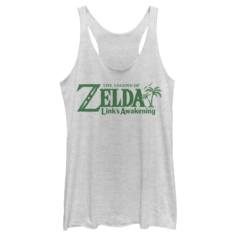 Women's Nintendo Legend of Zelda Link's Awakening Palm Logo Racerback Tank Top casual tank top Women's Nintendo Legend of Zelda Link's Awakening Palm Logo Racerback Tank Top casual tank top