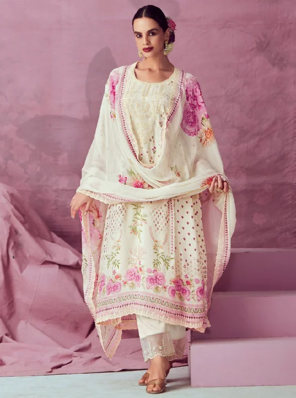 Kimora Pure Muslin White Unstitched Suit Dress Material with Embroidery Tunics Exclusive limited Kimora Pure Muslin White Unstitched Suit Dress Material with Embroidery Tunics Exclusive limited
