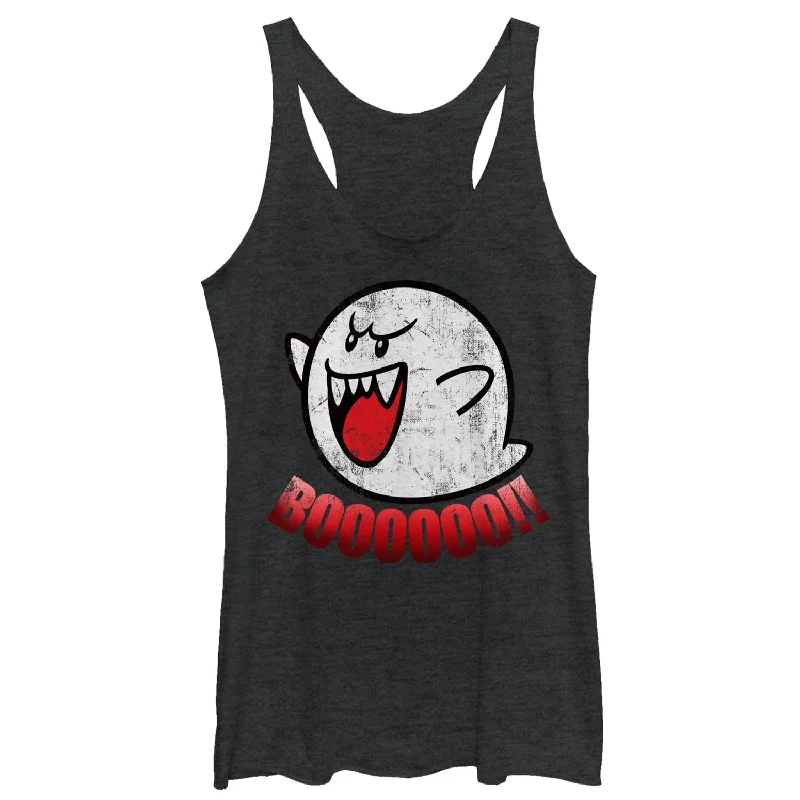 Women's Nintendo Retro Boo Ghost Racerback Tank Top turquoise tank top