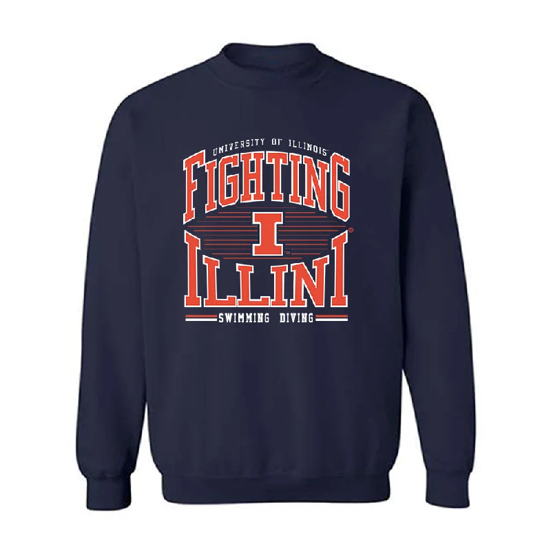 Illinois - NCAA Women's Swimming & Diving : Alexis Wendel - Classic Shersey Crewneck Sweatshirt Hoodie with Applique Textured Unique Illinois - NCAA Women's Swimming & Diving : Alexis Wendel - Classic Shersey Crewneck Sweatshirt Hoodie with Applique Textured Unique