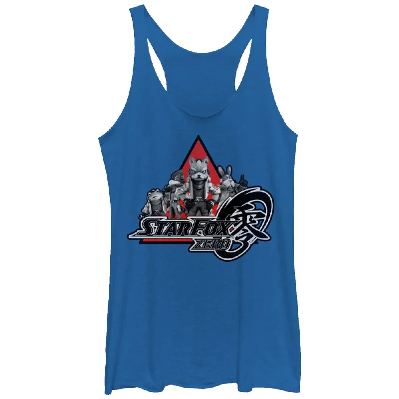 Women's Nintendo Star Fox Zero Logo Characters Racerback Tank Top one shoulder tank