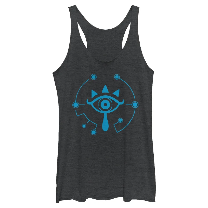 Women's Nintendo Zelda Breath of the Wild Eye Racerback Tank Top charcoal tank top