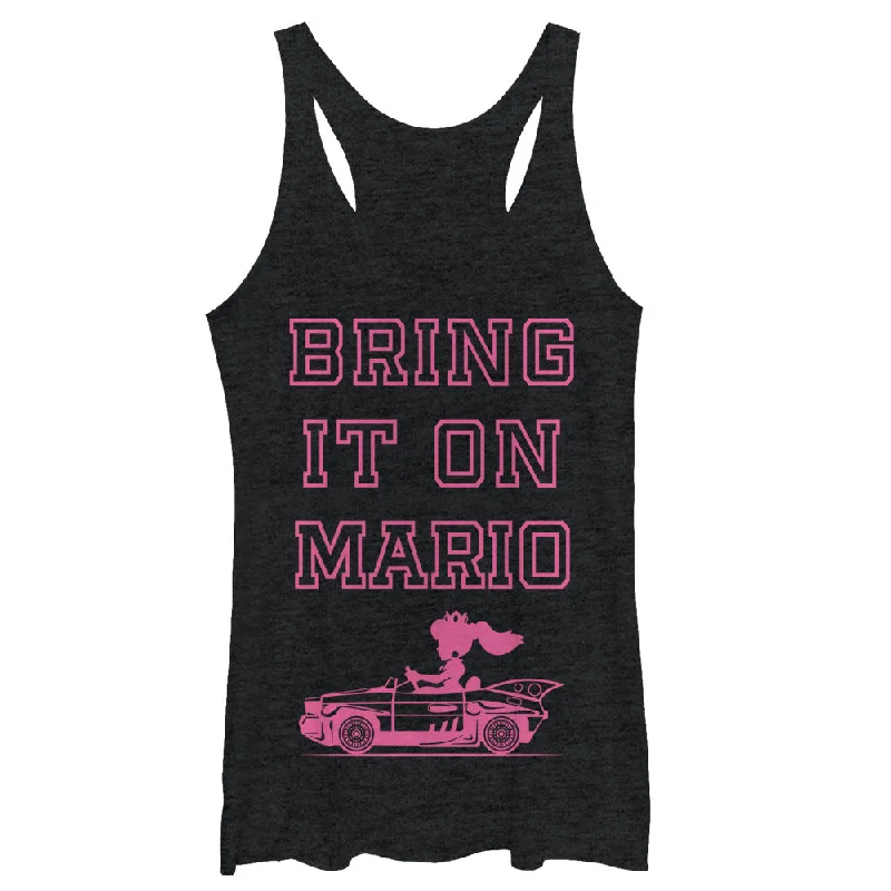 Women's Nintendo Princess Peach Bring it On Racerback Tank Top cutout tank top