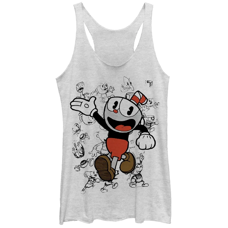 Women's Cuphead Sketch Parade Racerback Tank Top tie dye tank
