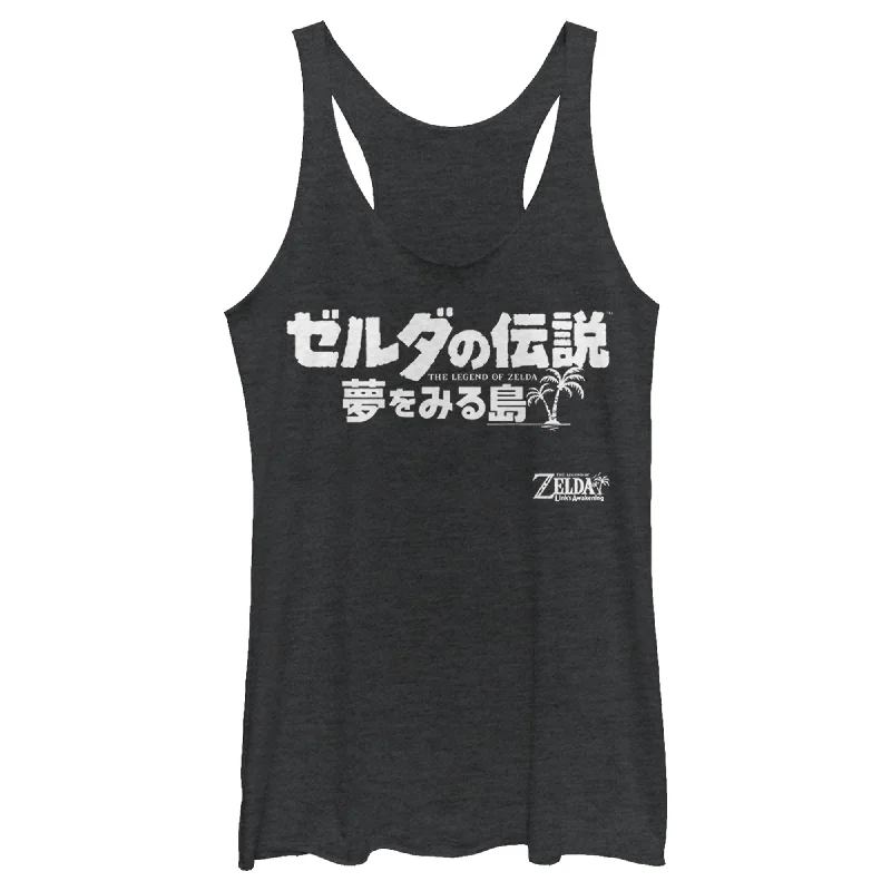 Women's Nintendo Legend of Zelda Link's Awakening Kanji Character Logo Racerback Tank Top v-neck tank top Women's Nintendo Legend of Zelda Link's Awakening Kanji Character Logo Racerback Tank Top v-neck tank top
