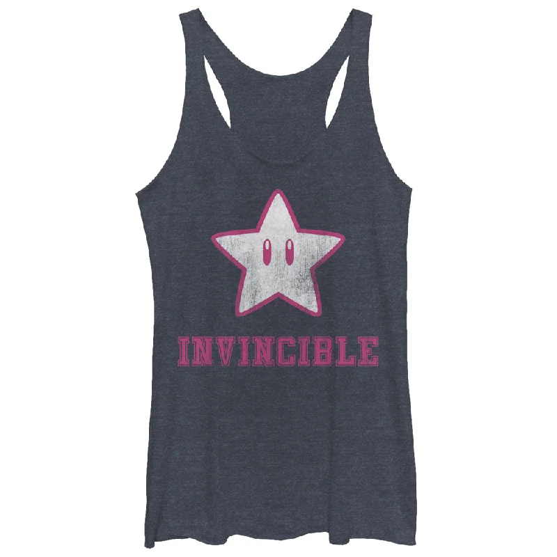 Women's Nintendo Super Star Invincible Racerback Tank Top fitted tank top
