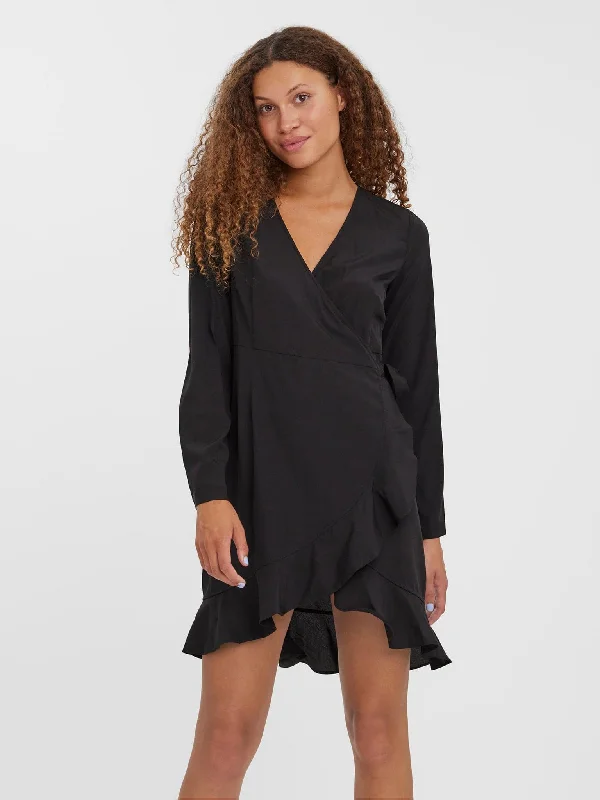 Γυναικείο φόρεμα VMHENNA LS WRAP FRILL DRESS WVN GA NOOS 10274393 | 10274393 Tunics Chic fashionable Γυναικείο φόρεμα VMHENNA LS WRAP FRILL DRESS WVN GA NOOS 10274393 | 10274393 Tunics Chic fashionable