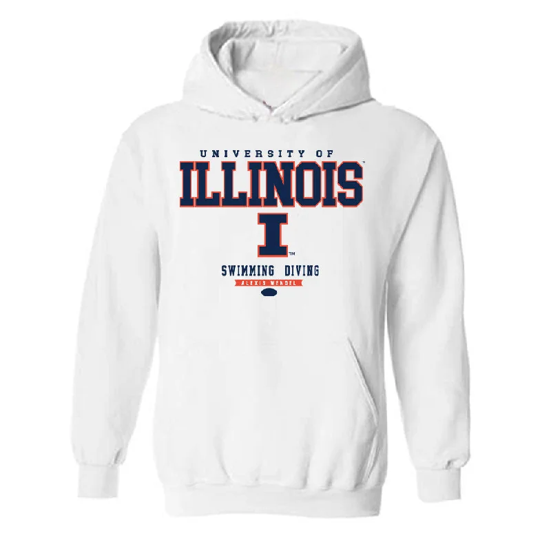 Illinois - NCAA Women's Swimming & Diving : Alexis Wendel - Classic Fashion Shersey Hooded Sweatshirt Hoodie with Zipper Versatile Modern Illinois - NCAA Women's Swimming & Diving : Alexis Wendel - Classic Fashion Shersey Hooded Sweatshirt Hoodie with Zipper Versatile Modern