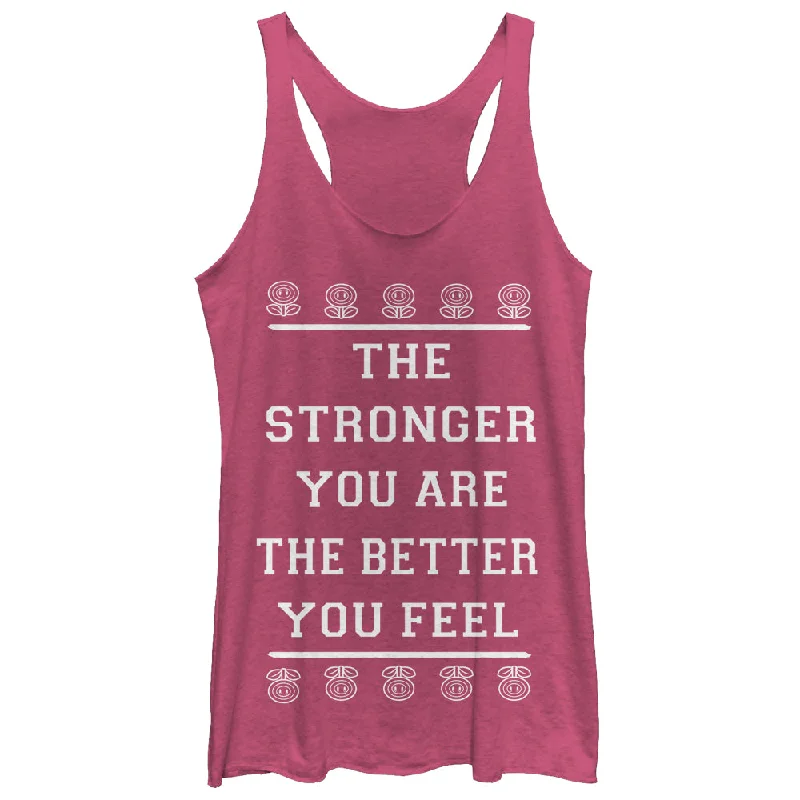 Women's Nintendo Fire Flower Stronger Racerback Tank Top mesh tank top