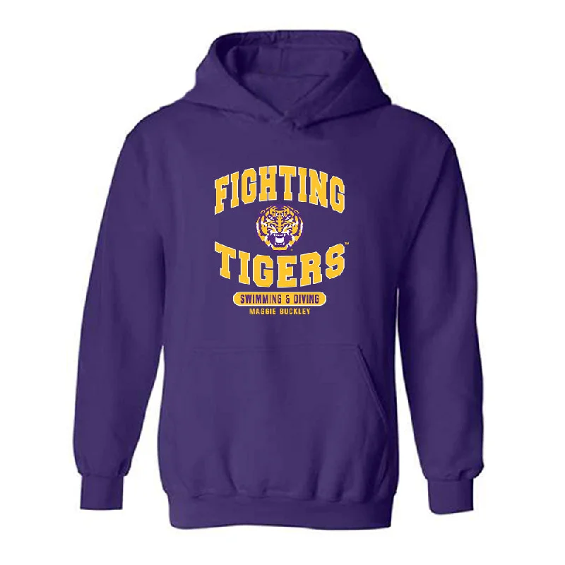 LSU - NCAA Women's Swimming & Diving : Maggie Buckley - Classic Fashion Shersey Hooded Sweatshirt Hoodie with Metallic Shiny Futuristic LSU - NCAA Women's Swimming & Diving : Maggie Buckley - Classic Fashion Shersey Hooded Sweatshirt Hoodie with Metallic Shiny Futuristic