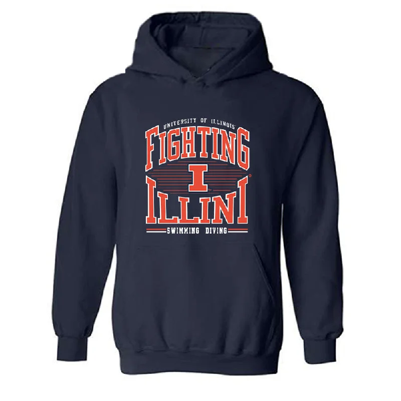Illinois - NCAA Women's Swimming & Diving : Alexis Wendel - Classic Shersey Hooded Sweatshirt Hoodie with Emblem Brand Identity Illinois - NCAA Women's Swimming & Diving : Alexis Wendel - Classic Shersey Hooded Sweatshirt Hoodie with Emblem Brand Identity