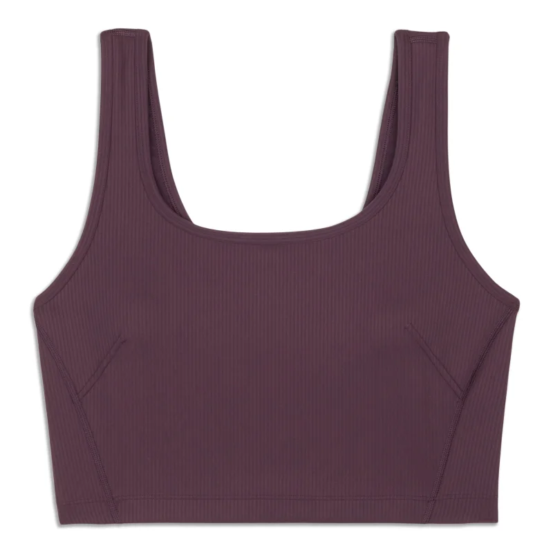 Wunder Train Scoop-Neck Ribbed Tank Top - Resale beige tank top