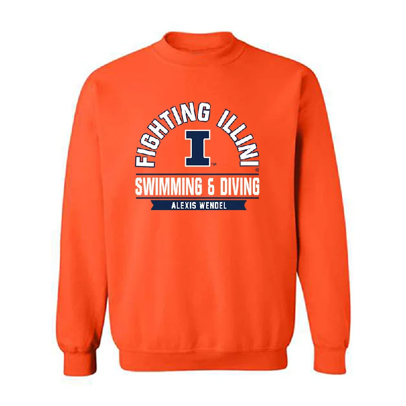 Illinois - NCAA Women's Swimming & Diving : Alexis Wendel - Classic Fashion Shersey Crewneck Sweatshirt Hoodie with Lining Warm Insulated Illinois - NCAA Women's Swimming & Diving : Alexis Wendel - Classic Fashion Shersey Crewneck Sweatshirt Hoodie with Lining Warm Insulated