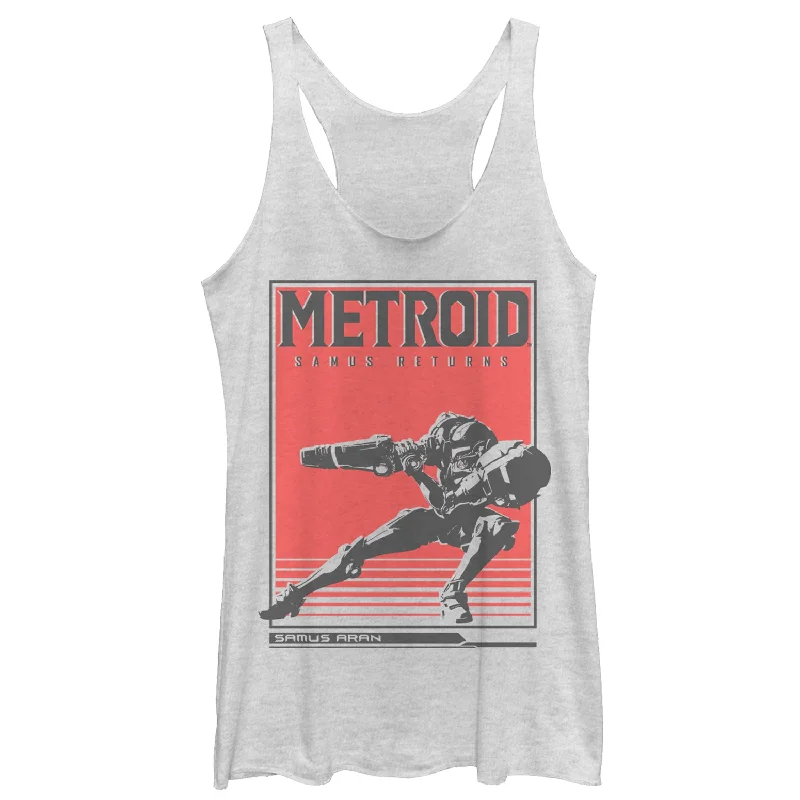 Women's Nintendo Metroid Samus Returns Poster Racerback Tank Top flowy tank top