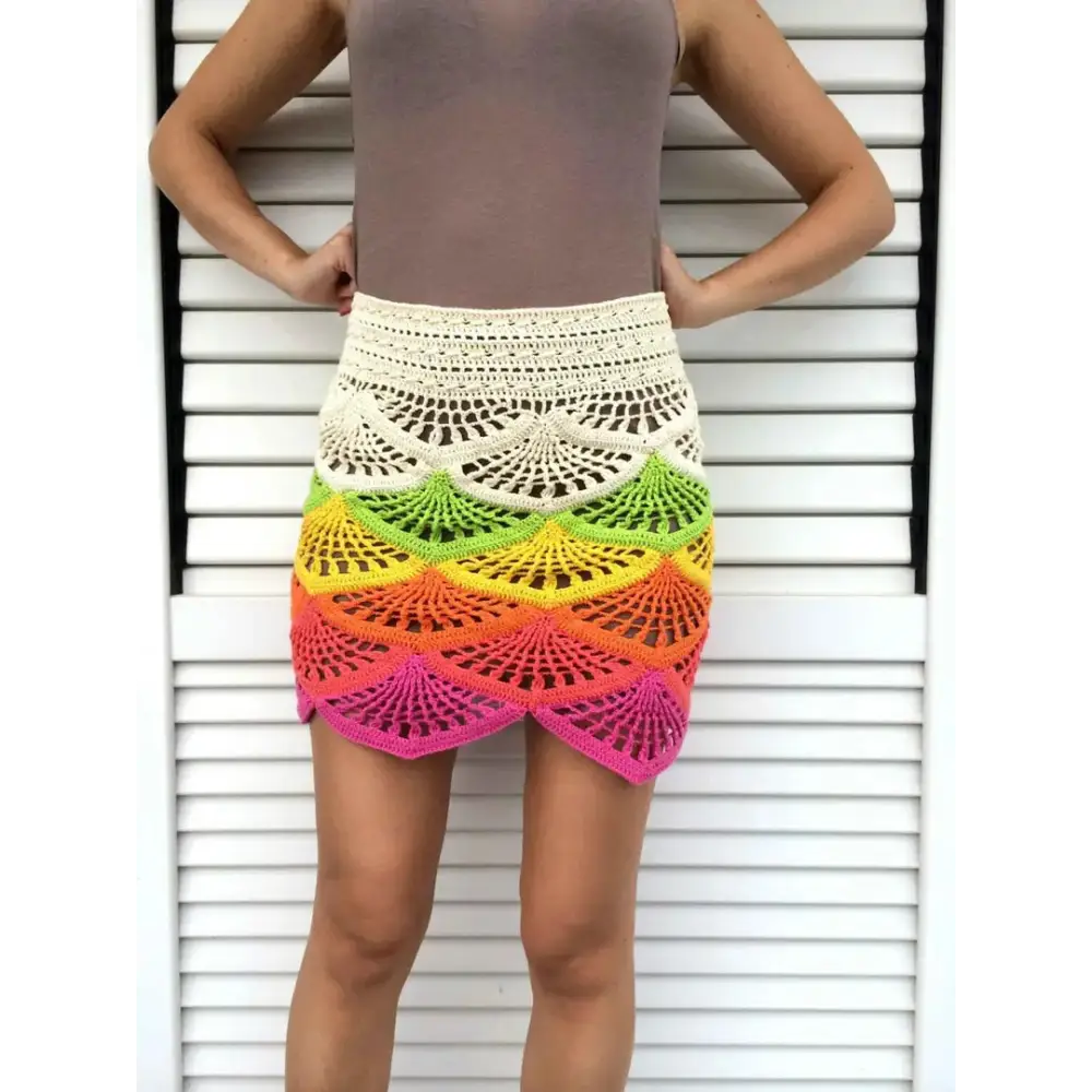 Elegant Multicoloured Knitted Woven Design Skirts For Women silk skirt luxurious