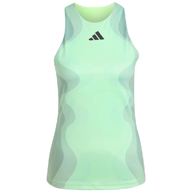 adidas Women's Pro Y Tank - Semi Green Spark beige tank top