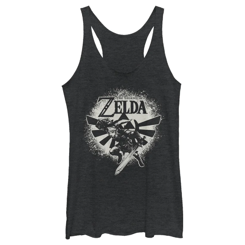 Women's Nintendo Zelda Link Wingcrest Spray Paint Racerback Tank Top beige tank top