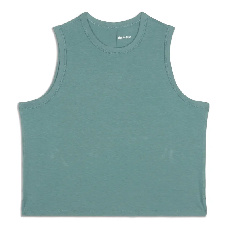 Classic-Fit -Blend Tank Top - Resale lime green tank