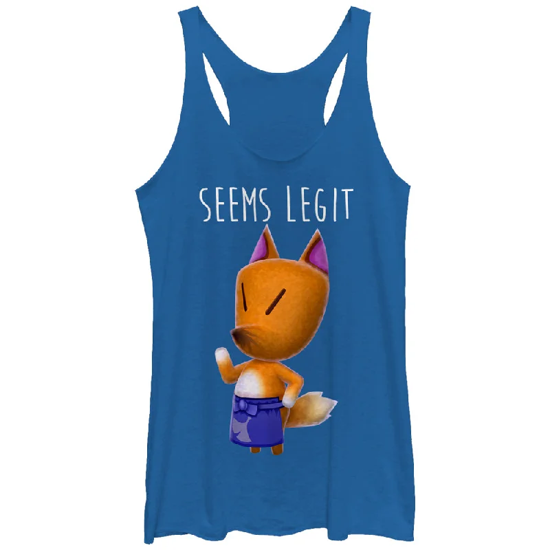 Women's Nintendo Animal Crossingd the Fox Seems Legit Racerback Tank Top graphic tank top Women's Nintendo Animal Crossingd the Fox Seems Legit Racerback Tank Top graphic tank top