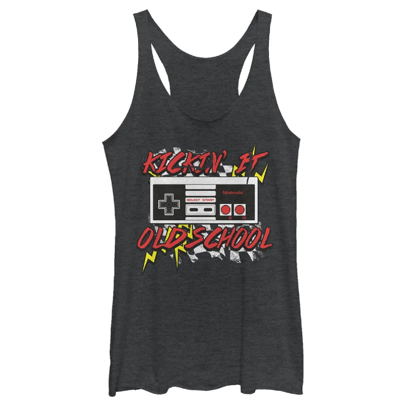 Women's Nintendo NES Controller Kickin' It Old School Racerback Tank Top turquoise tank top Women's Nintendo NES Controller Kickin' It Old School Racerback Tank Top turquoise tank top