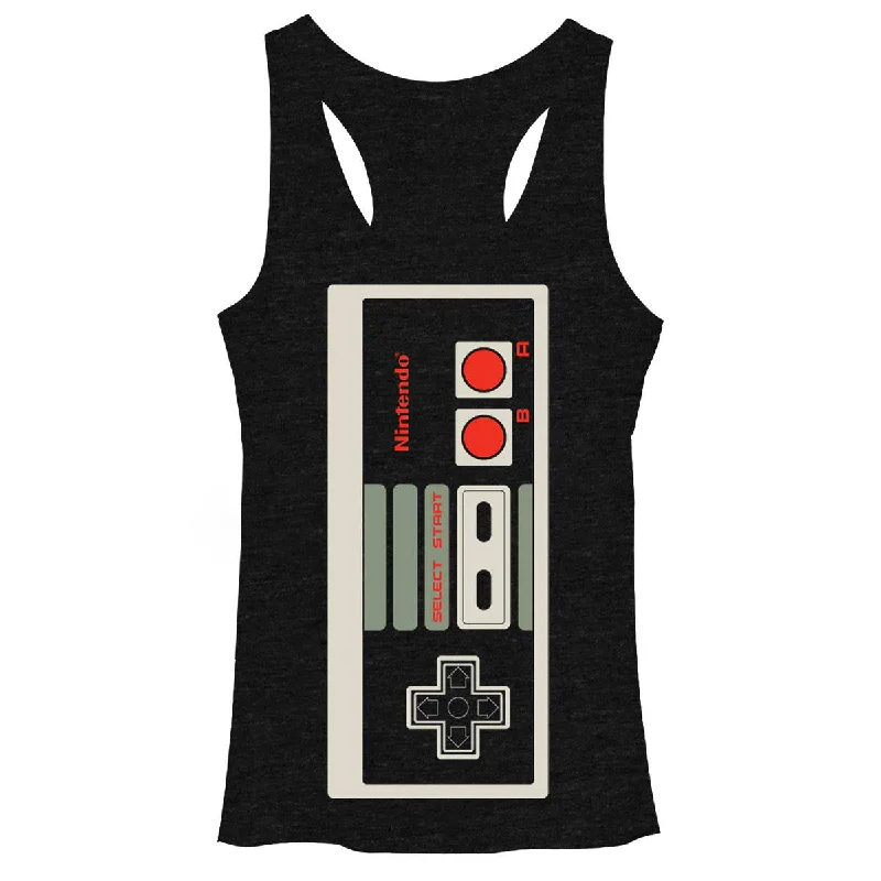 Women's Nintendo Big NES Controller Racerback Tank Top lime green tank