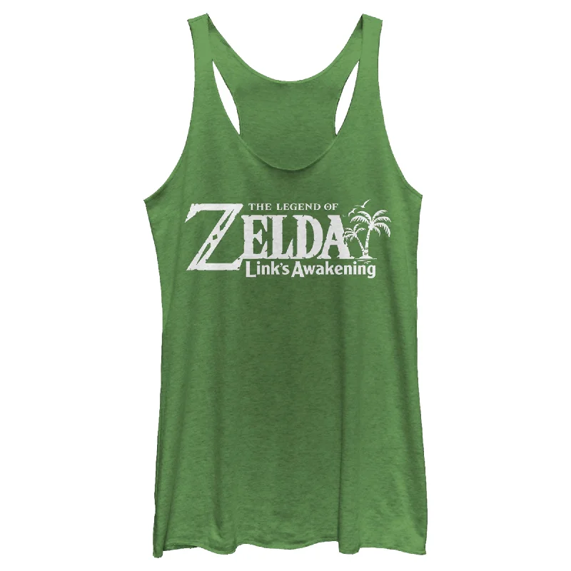 Women's Nintendo Legend of Zelda Link's Awakening Classic Logo Racerback Tank Top mint tank top Women's Nintendo Legend of Zelda Link's Awakening Classic Logo Racerback Tank Top mint tank top