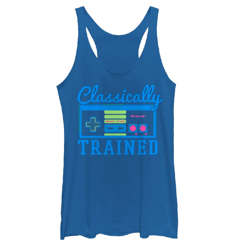 Women's Nintendo Classically Trained Controller Racerback Tank Top striped tank top