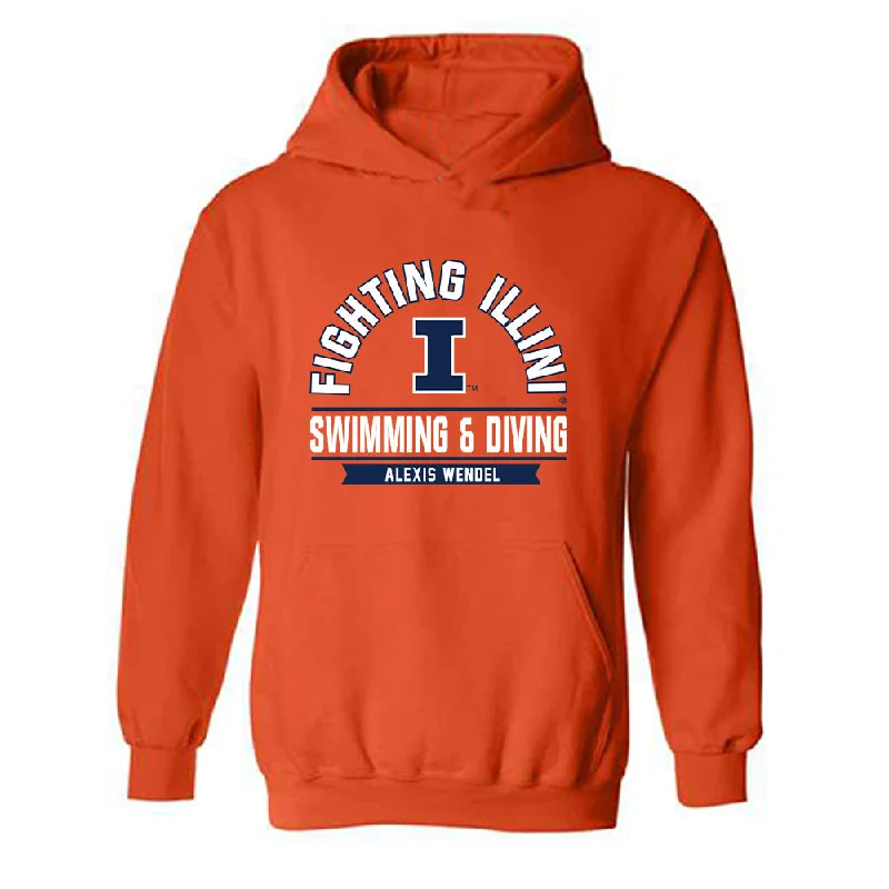 Illinois - NCAA Women's Swimming & Diving : Alexis Wendel - Classic Fashion Shersey Hooded Sweatshirt Hoodie with Fur Luxurious Winter Illinois - NCAA Women's Swimming & Diving : Alexis Wendel - Classic Fashion Shersey Hooded Sweatshirt Hoodie with Fur Luxurious Winter
