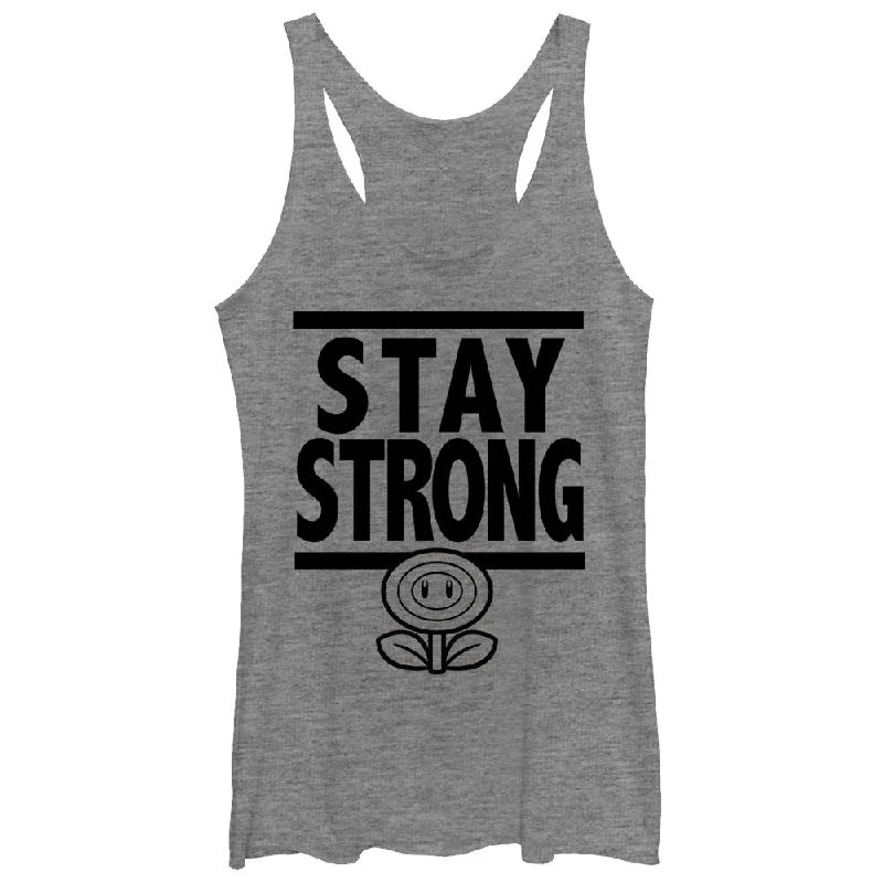 Women's Nintendo Mario Stay Strong Racerback Tank Top floral tank top