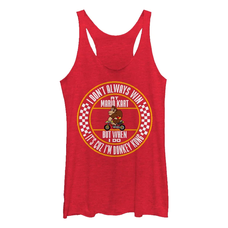 Women's Nintendo Win Mario Kart Cuz Donkey Kong Racerback Tank Top glitter tank top
