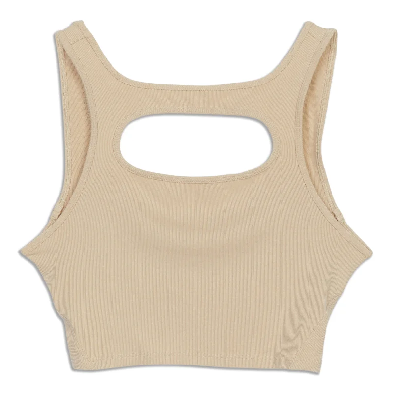 LA Front Cut-Out Crop Tank Top - Resale cherry red tank