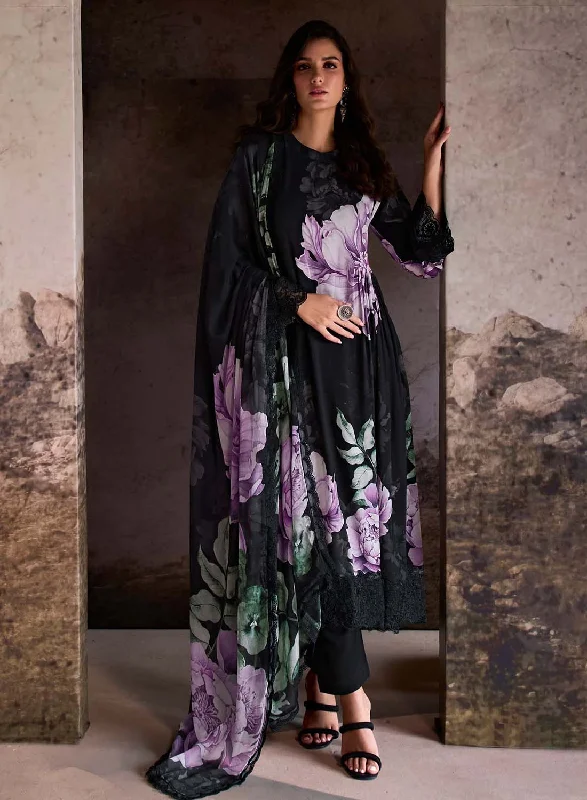 Kimora Pure Muslin Black Unstitched Suit Dress Material with Embroidery Tunics Modern contemporary Kimora Pure Muslin Black Unstitched Suit Dress Material with Embroidery Tunics Modern contemporary