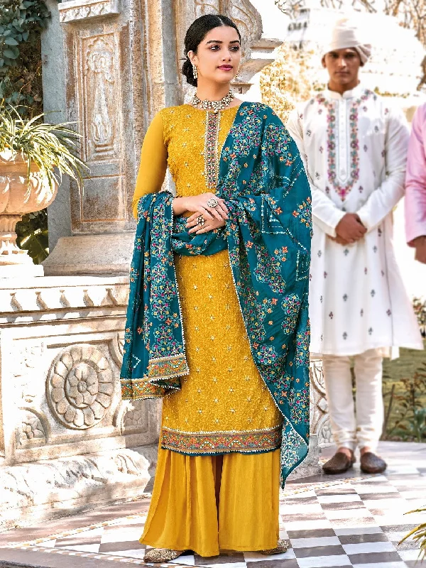 Party Wear Chinon Semi-Stitched Embroidered Suit Dress Material Tunics Essential wardrobe Party Wear Chinon Semi-Stitched Embroidered Suit Dress Material Tunics Essential wardrobe
