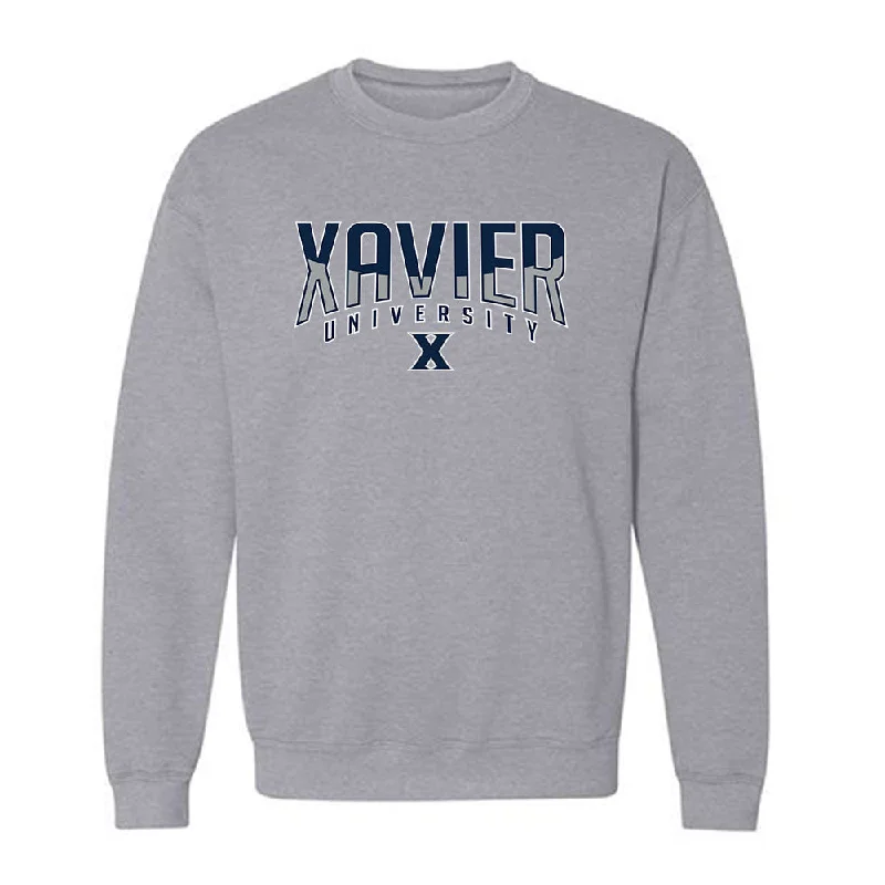 Xavier - NCAA Women's Swimming & Diving : Blessing Nwaozuzu - Crewneck Sweatshirt Classic Shersey Hoodie with Tied Waist Feminine Flattering Xavier - NCAA Women's Swimming & Diving : Blessing Nwaozuzu - Crewneck Sweatshirt Classic Shersey Hoodie with Tied Waist Feminine Flattering